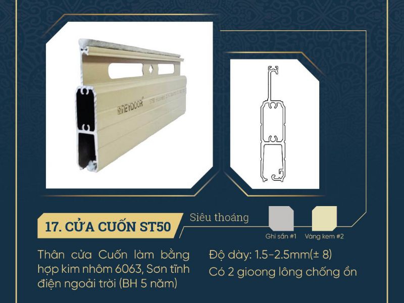 Cửa cuốn Đức Newdoor ST50-Đà Nẵng