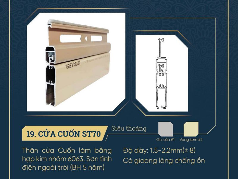 Cửa cuốn Đức Newdoor ST70 ( nan to nan nhỏ)-Đà Nẵng