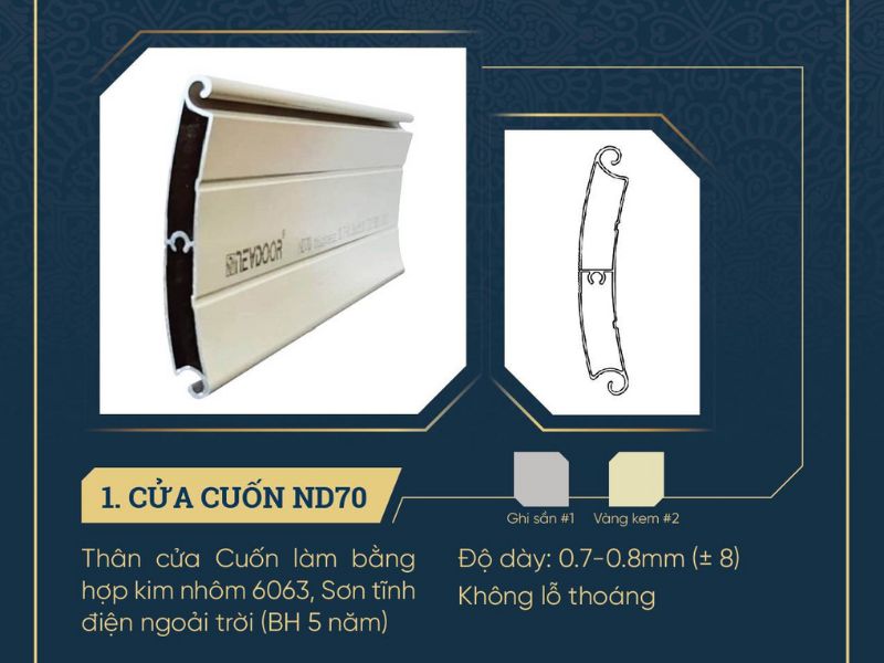 ND70 - Cửa cuốn nhôm Đức Newdoor-Đà Nẵng