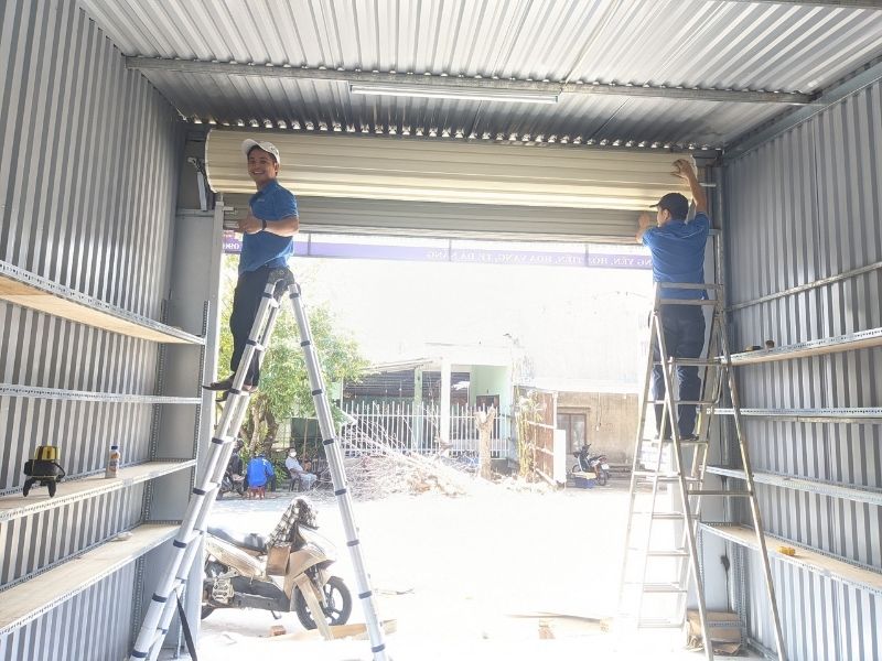 Điểu chỉnh ray cửa cuốn cho gia đình anh duy tại Hòa Cường, Đà Nẵng