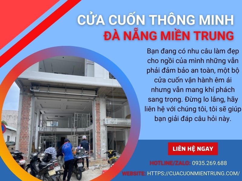 Cửa cuốn Đà Nẵng sang trọng, vận hành êm ái cho nhà phố.